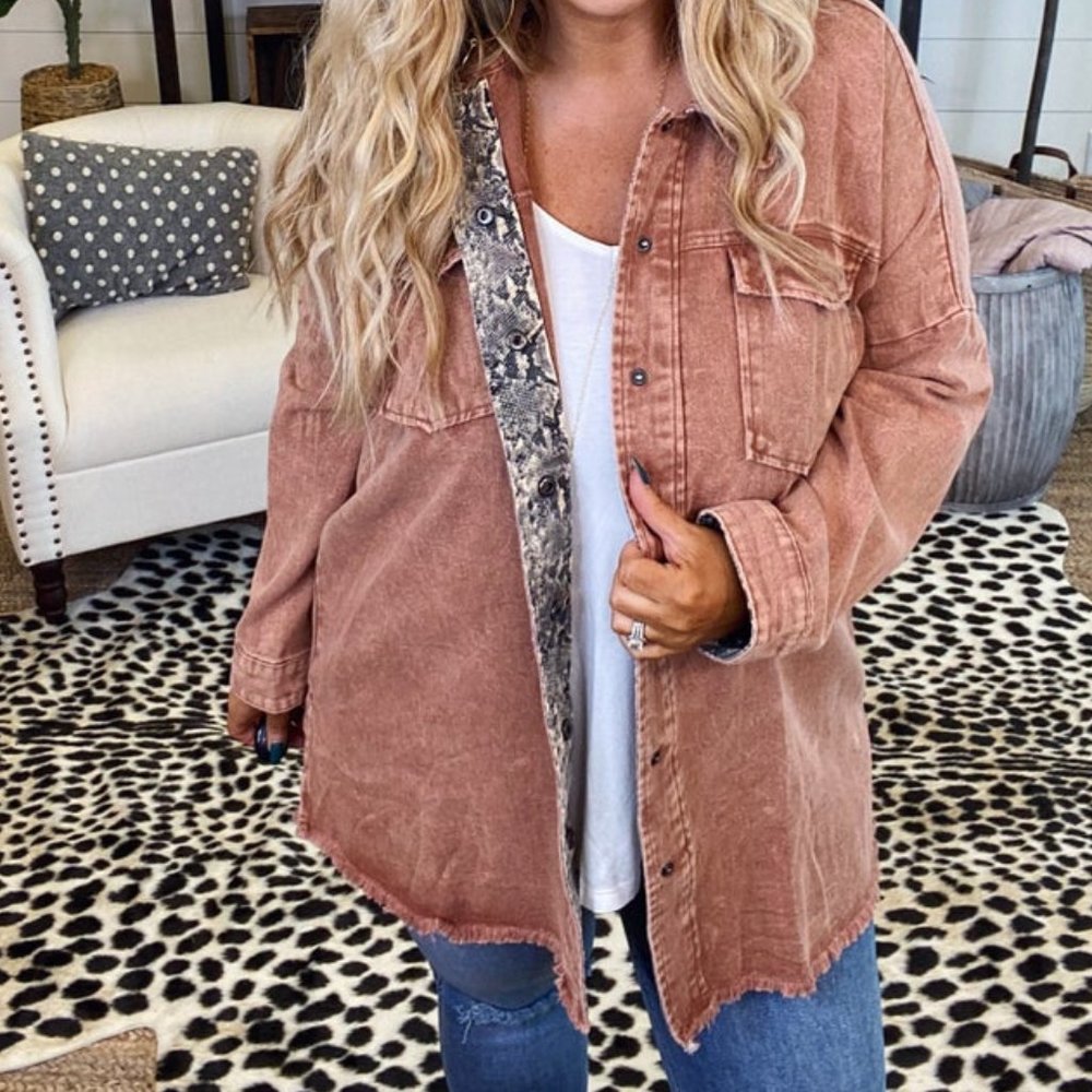 She and Sky Jacket Shirt with Snake Detailing